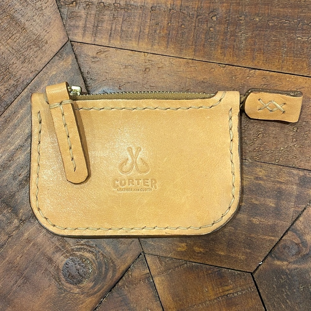 Corter Leather and Cloth Zip Pouch Wallet